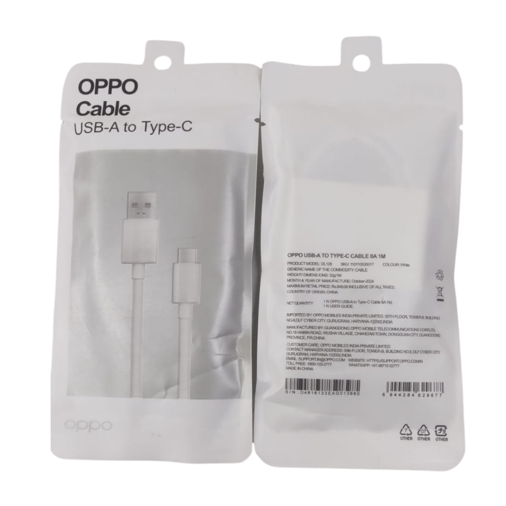 Imported-Oppo 8A Cable A to C