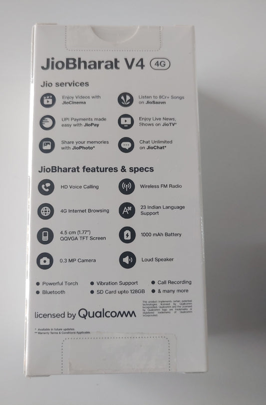 Jio Bharat V4 4G Fresh Keypad Phone (Mix colors)