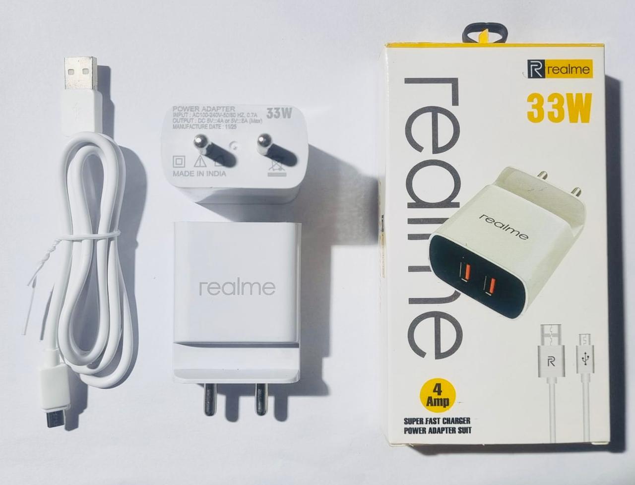 Realme 33W Charger With Stand- With Micro USB