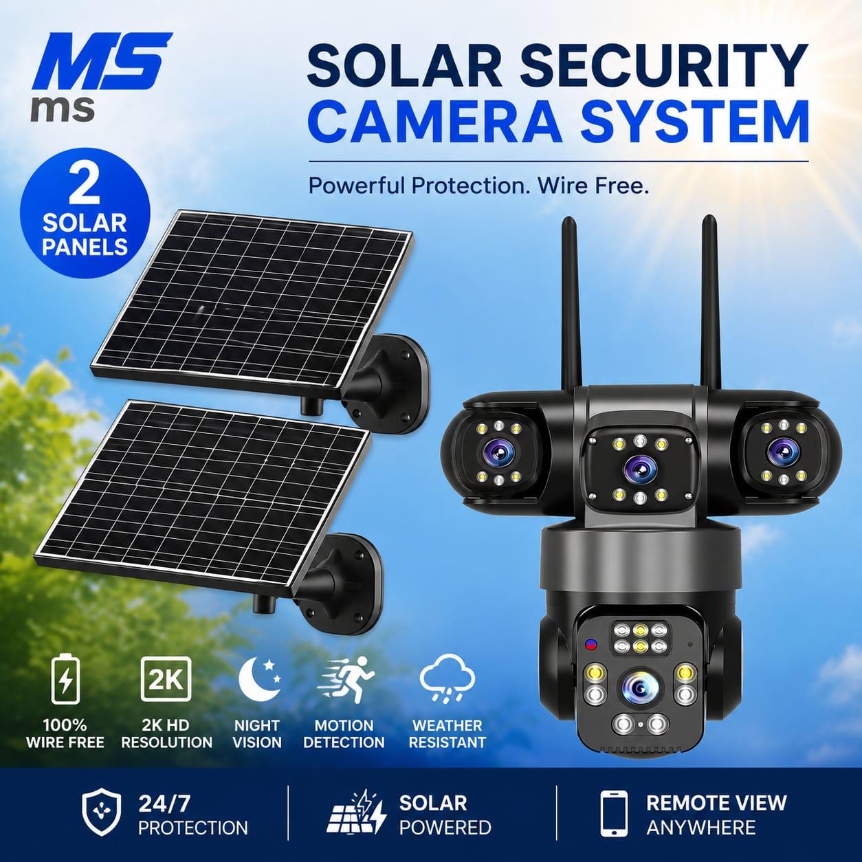 MS Solar Security Camera with2 solar panels