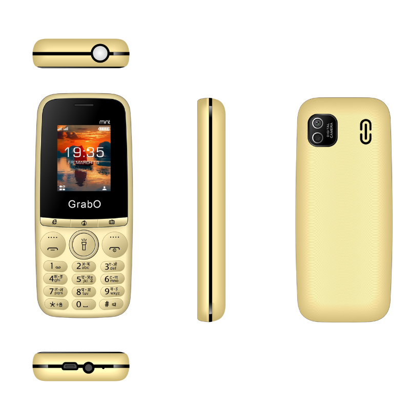 GrabO MINT | Dual SIM Keypad Mobile | 2500mAh Battery | Wireless FM | Torch | Auto Call Recording | 1.77″ Display | Music/MP3 Player