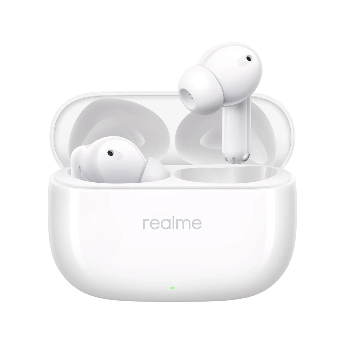 Realme Buds T310 TWS with 46dB Hybrid ANC, 360° Spatial Audio, 12.4mm drivers (White)