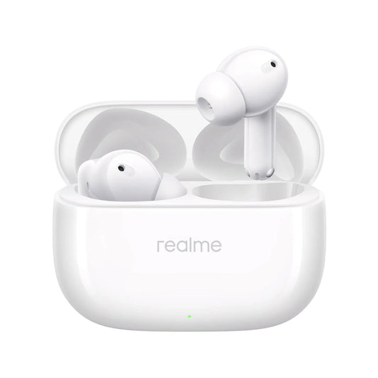 Realme Buds T310 TWS with 46dB Hybrid ANC, 360° Spatial Audio, 12.4mm drivers (White)