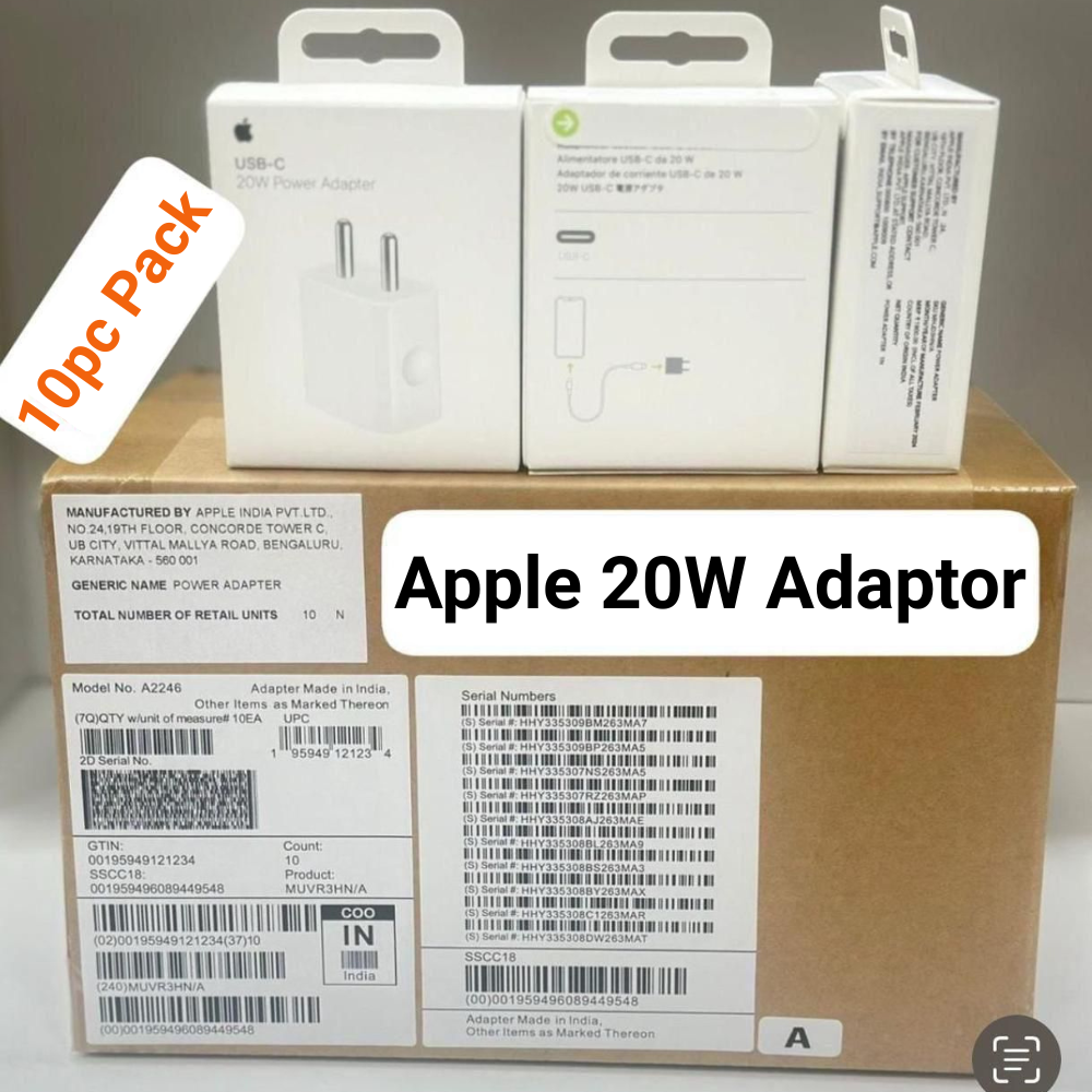 Apple 20W Adaptor (Pack of 10pc)