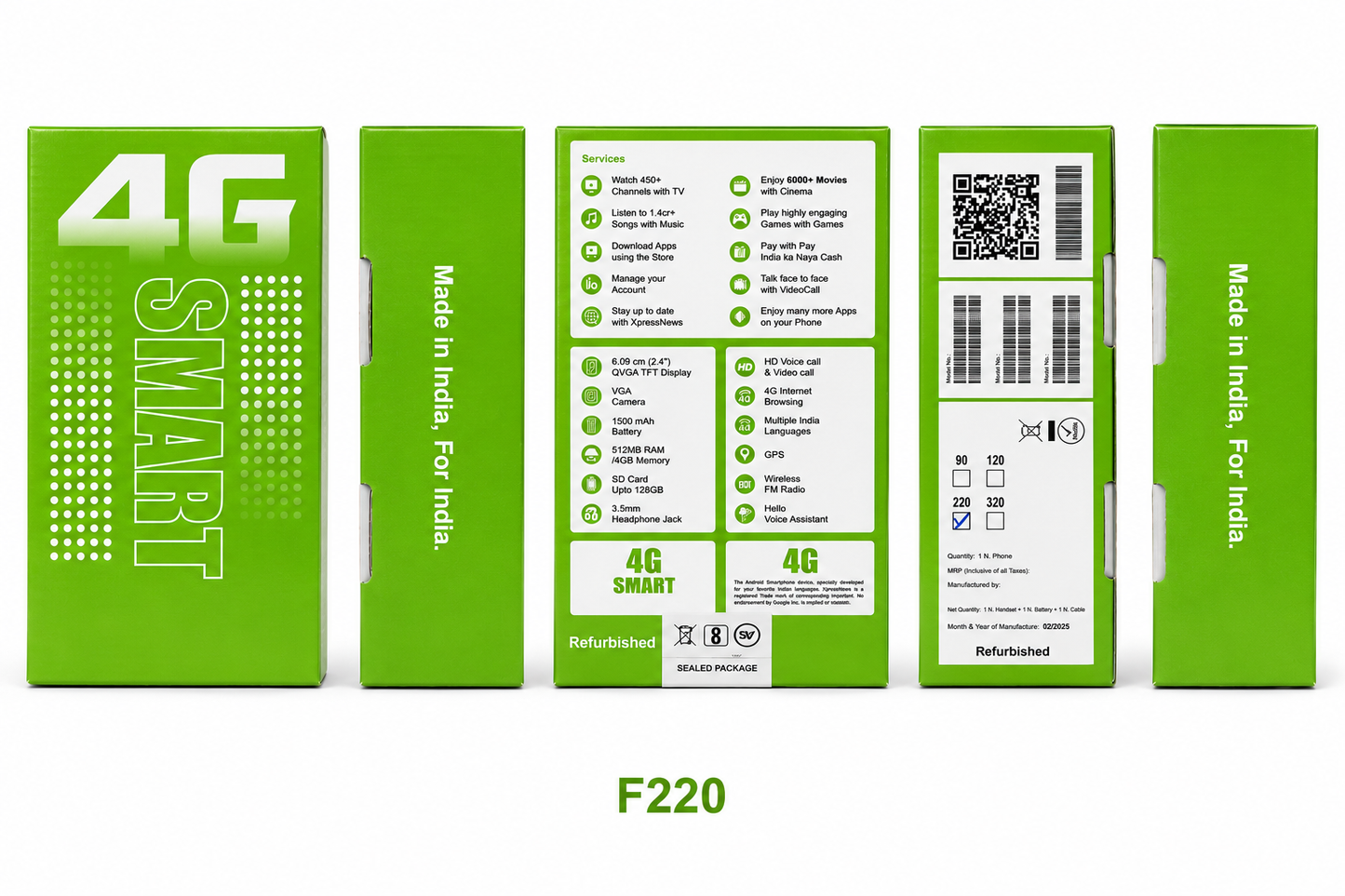 Jio Phone F220 Refurbished A+ Quality