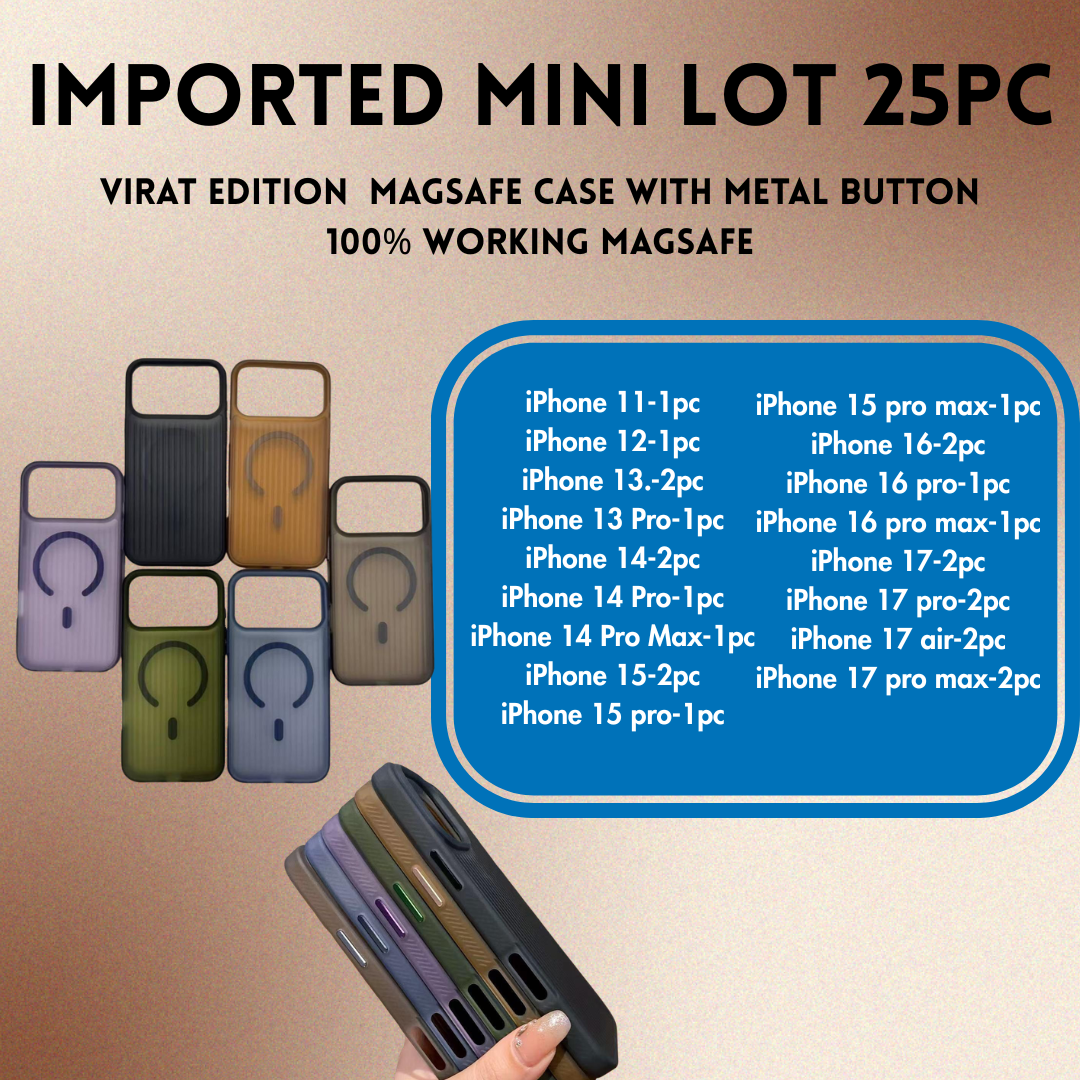 Imported Virat Case-25Pc Mini Lot- Magsafe Working with metal Button