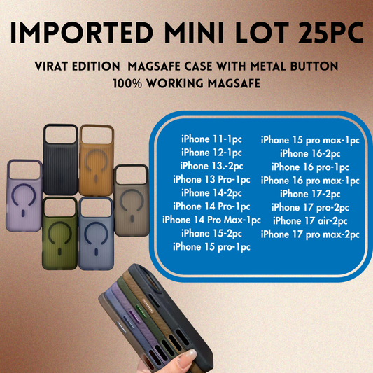 Imported Virat Case-25Pc Mini Lot- Magsafe Working with metal Button